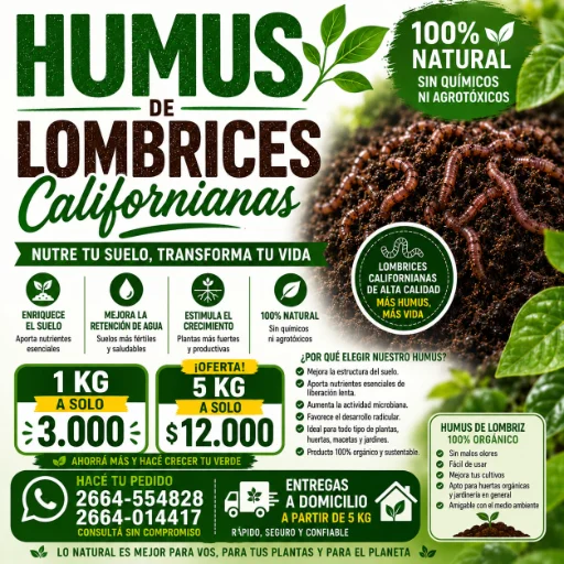 Humus de Lombrices Californianas