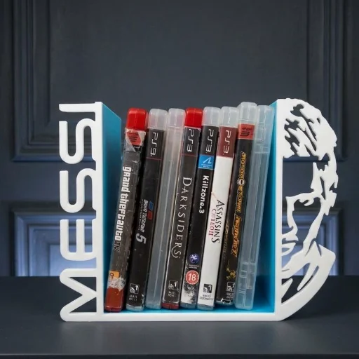 Sujeta libros/video juegos Messi