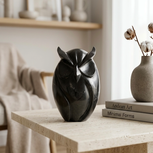 Noctua: Búho Tallado a Mano para una Decoración Sofisticada y Significativa