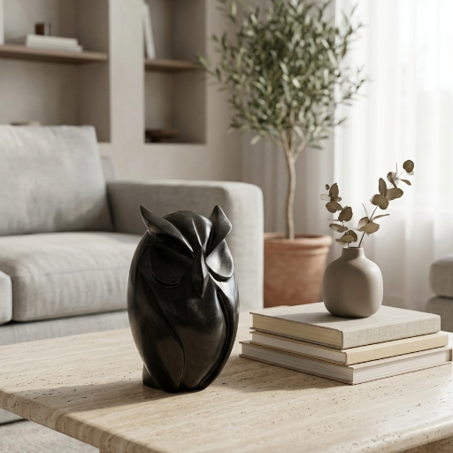Noctua: Búho Tallado a Mano para una Decoración Sofisticada y Significativa