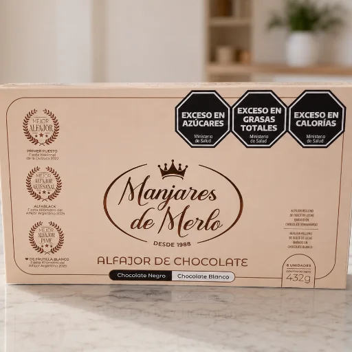 Caja de Alfajores Clasicos Blanco-Negro x 6 unidades