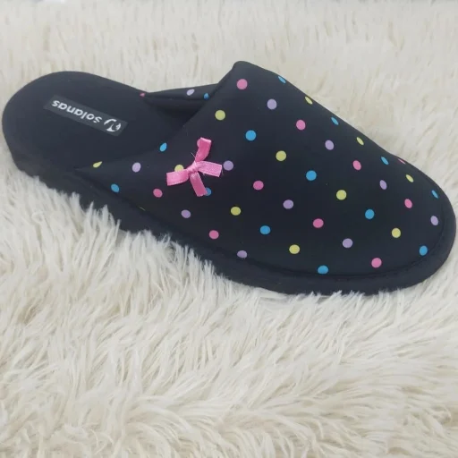 PANTUFLAS SOLANAS DAMA (PUNTOS COLORES)