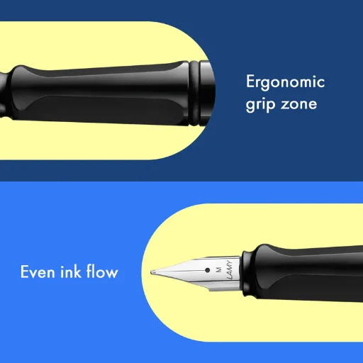 Pluma Estilográfica Lamy Safari Negro Color de la Tinta Azul - imagen 4
