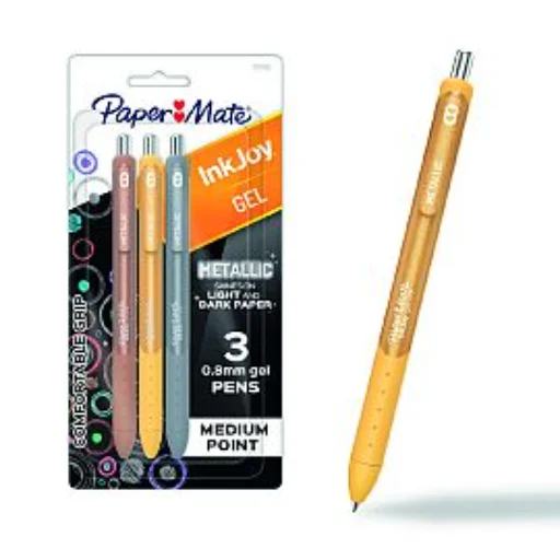 BOLIGRAFO PAPER MATE INKJOY GEL METALLIC RT BLISTER X 3 COL. SURT.