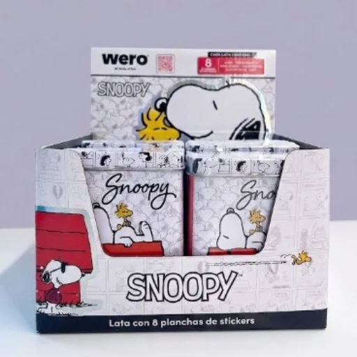 Stickers Wero 8 planchas en lata Snoopy ARTwe4406