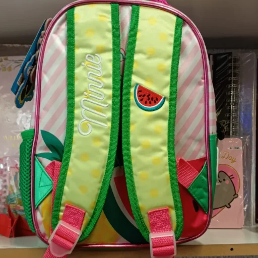 Mochila Minnie Mouse Escolar con 2 Bolsillos para Niñas Cresko Color Rosa Con Glitter - imagen 4