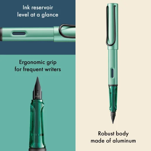 Pluma Estilográfica Lamy Al Star Mint Lapicera Aluminio Verde Claro Negro