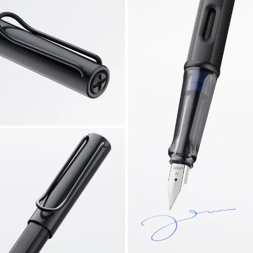 Pluma Estilográfica Lamy Safari Negro Color de la Tinta Azul