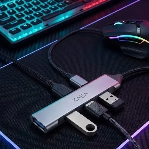 HUB DE PUERTOS 4 BOCAS C/CABLE tipo C o tipo USB