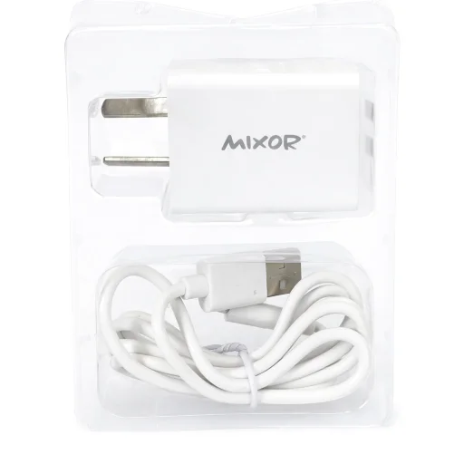 Cargador 220V MIXOR - 51A - 2 USB + Cable Tipo C - QUIERO