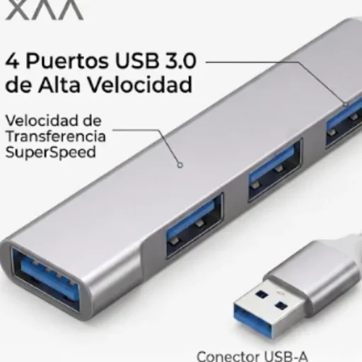 HUB DE PUERTOS 4 BOCAS C/CABLE tipo C o tipo USB - imagen 4