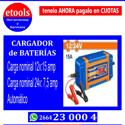 Cargador de Batería 12/24v -15amp