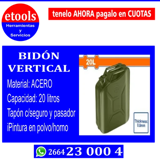 Bidón de ACERO 20lts