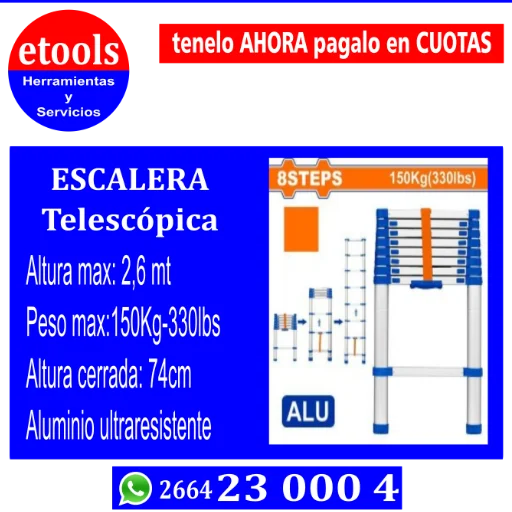 Escalera telescópica 2,6mt