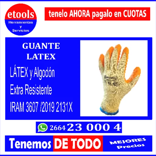 GUANTE LATEX+Algodón Trabajo/Seguridad