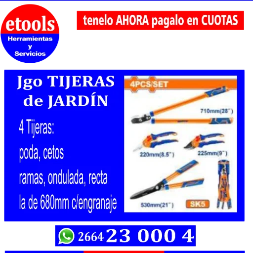 Tijeras de Jardín set x 4