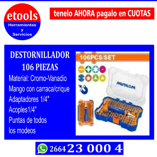 Destornillador con 106 pzs