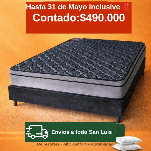 Conjunto sommier 2 Plazas Flash ⚡ Sale