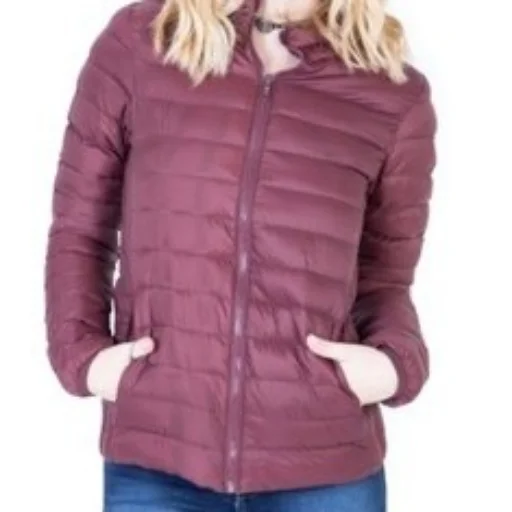 campera inflable con piel y capucha para mujer