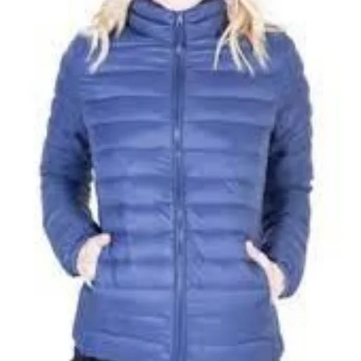 campera inflable con piel y capucha para mujer