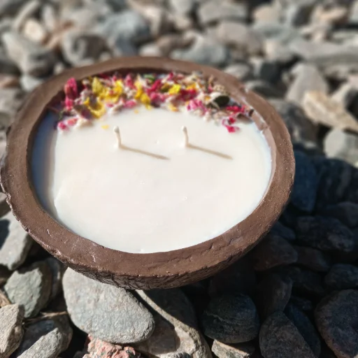 Velas en cuenco de Barro artesanal - imagen 2