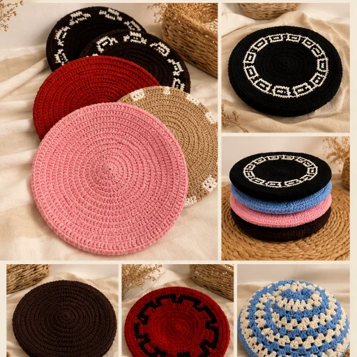 Boinas artesanales hechas al crochet