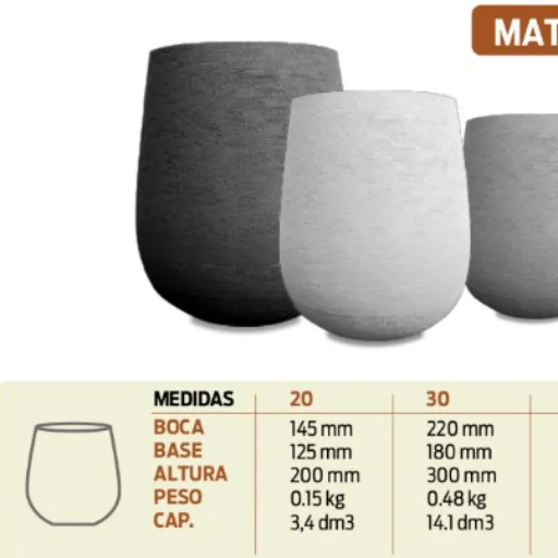 Maceta rotomoldeada Mate N° 20
