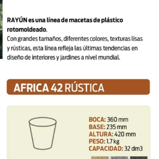 Maceta rotomoldeada África N°42