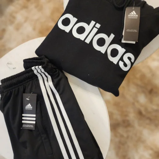 Pantalón Deportivo Adidas Negro con Franjas Blancas - imagen 2