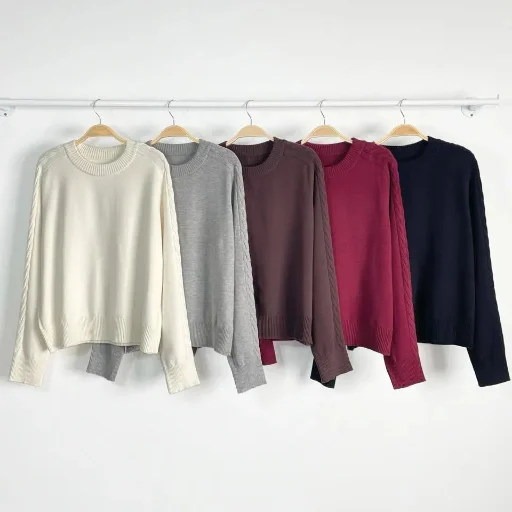 SWEATER BASICO MANGAS TRENZADAS