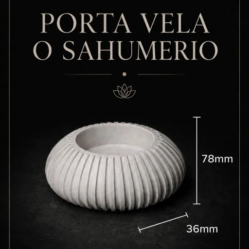Porta vela o sahumerio de yeso