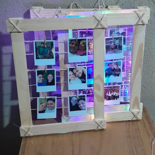 CUADRO CON FOTOS POLAROID CON LUCES/DIA DEL PADRE 30x50cm - imagen 2