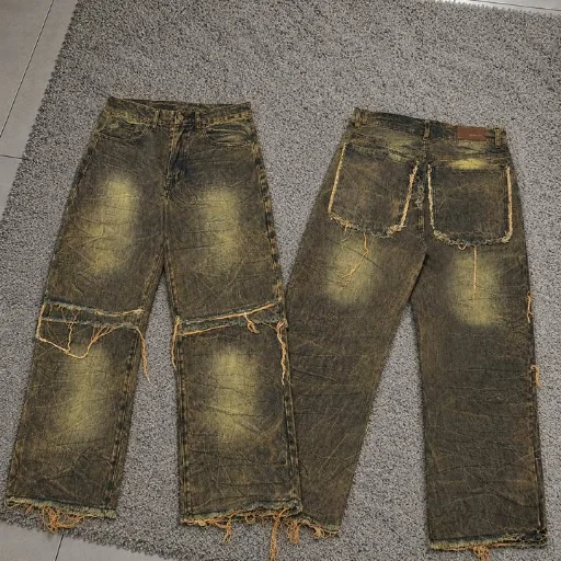 jeans baggy oxido con recortes