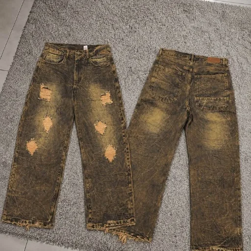 jeans baggy oxido con roturas