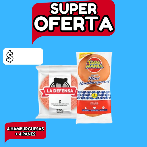 Promo hamburguesas + pan