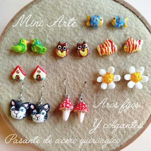 Aros fijos y colgantes con miniaturas. - imagen 2