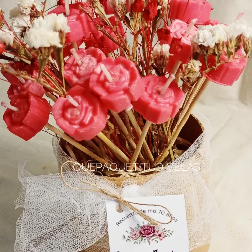 Centro de Mesa Velas Aromáticas Flores