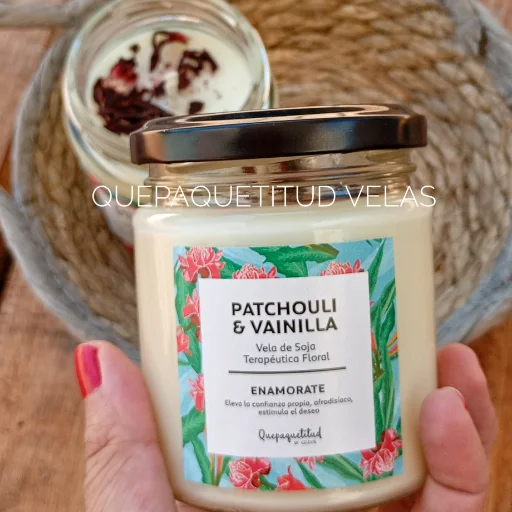 Vela Aromaterapeutica Patchouli y Vainilla