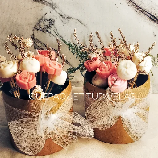 Centro de Mesa Velas Aromáticas Flores - imagen 4