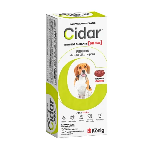 Cidar comprimido masticable perros de 6,1 a 12 kg