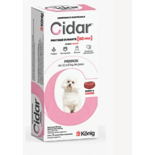 Cidar comprimido masticable perros de 3,1 a 6 kg