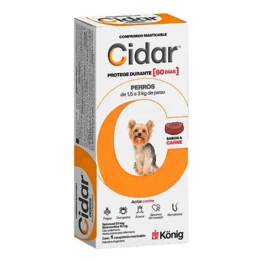 Cidar comprimido masticable perros de 1,5 a 3 kg
