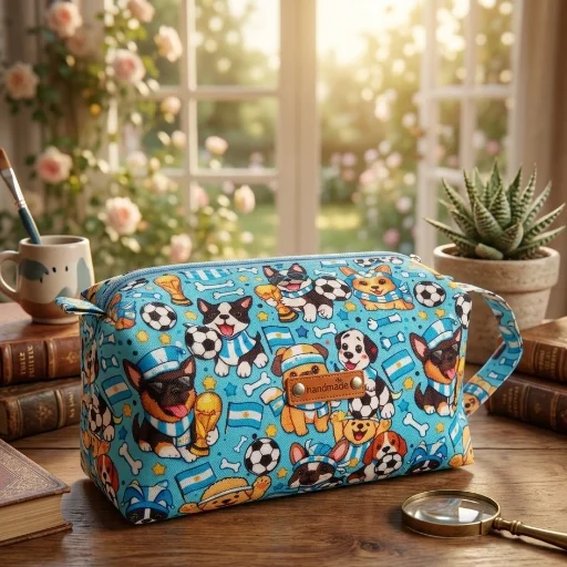 Neceser Perritos Mundialistas Argentina-Tela cordura Premium