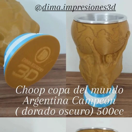 Chopp Copa del Mundo Argentina campeón dorado oscuro
