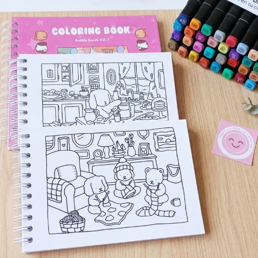 Pack 2 cuadernos para colorear + 24 marcadores - Bobbie Goods - imagen 5
