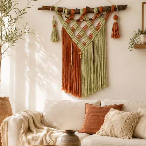 Tapiz en macramé