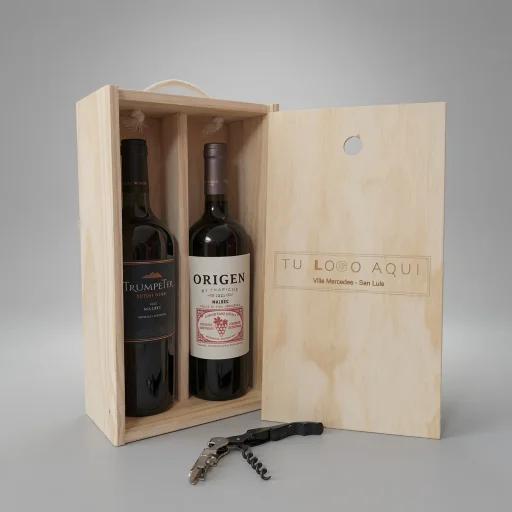 Caja para dos botellas de vino personalizada - imagen 2