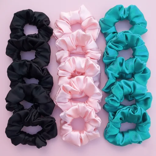Scrunchie satén turquesa
