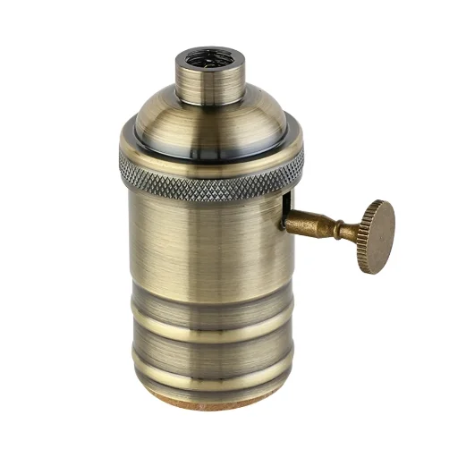 Portalámpara Vintage con Perilla Macroled (E27 - Bronce)