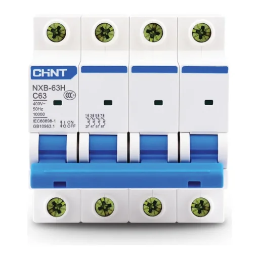 Interruptor Termomagnético Tetrapolar 4x40A Chint NXB-63H (Curva D - 10 kA)